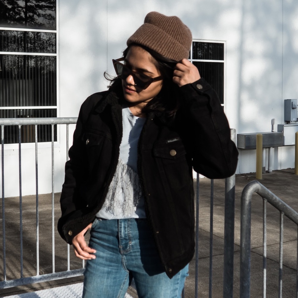 Rolla’s Black Sherpa Denim Jacket